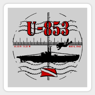 Wreck dive WWII German submarine scuba diving U-853 U-boat Scuba Original Sticker